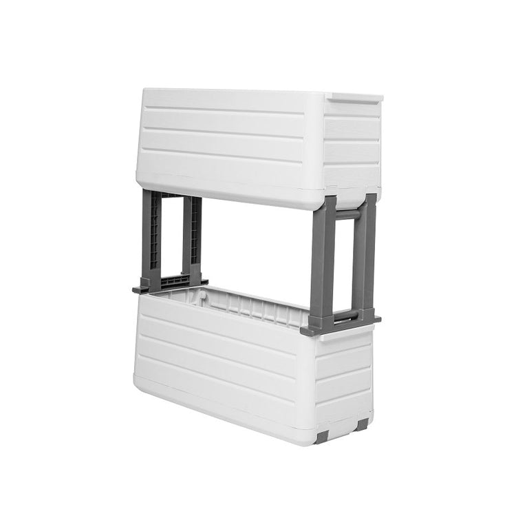 Smart Modular Garden, 2-Pack 27" x 11" x 22" / 27" x 11" x 33" – White/Gray
