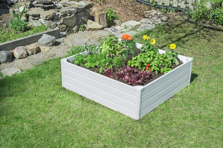 Deluxe 48"x48"x15” Raised Garden Bed – White